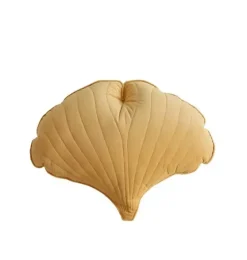 Velvet “Honey” Ginkgo Leaf Pillow