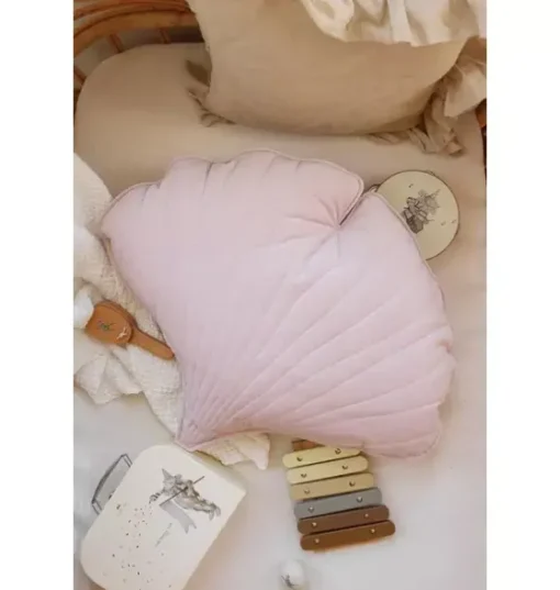 Velvet “Powder Pink” Ginkgo Leaf Pillow
