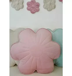 Velvet "Pink Elderberry" Flower Pillow