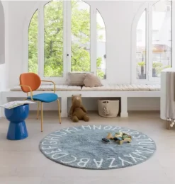 Washable Rug ABC Natural Vintage Blue