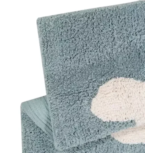 Washable Rug Clouds Vintage Blue