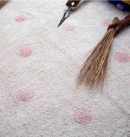 Washable Rug Hippy Dots Vintage Nude
