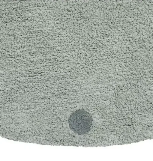 Washable Rug Round Dot  Blue Sage