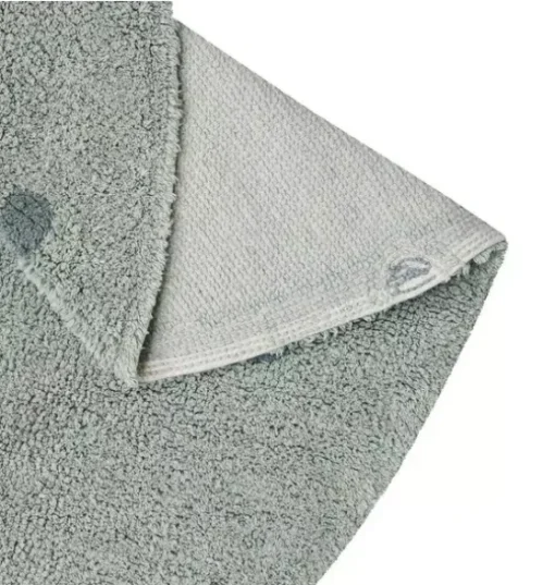Washable Rug Round Dot  Blue Sage