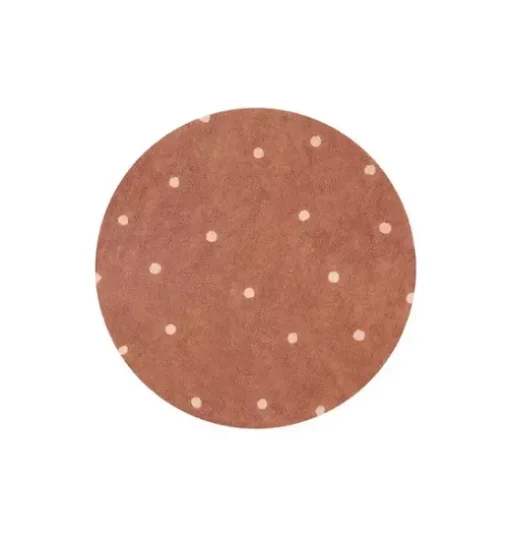Washable Rug Round Dot Chestnut