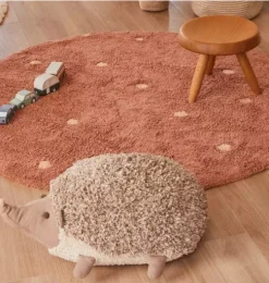 Washable Rug Round Dot Chestnut