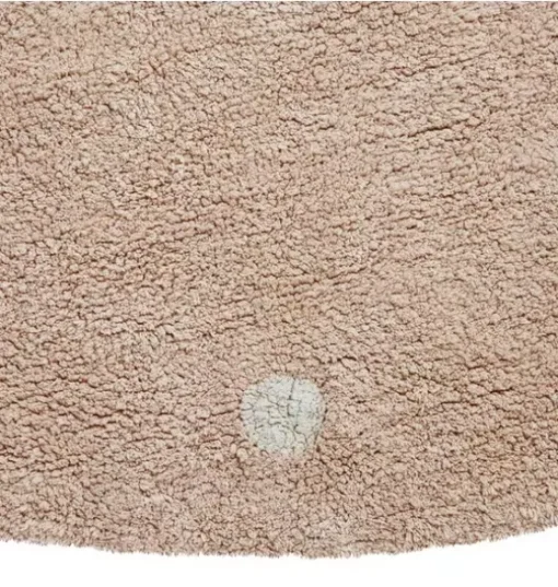 Washable Rug Round Dot  Rose