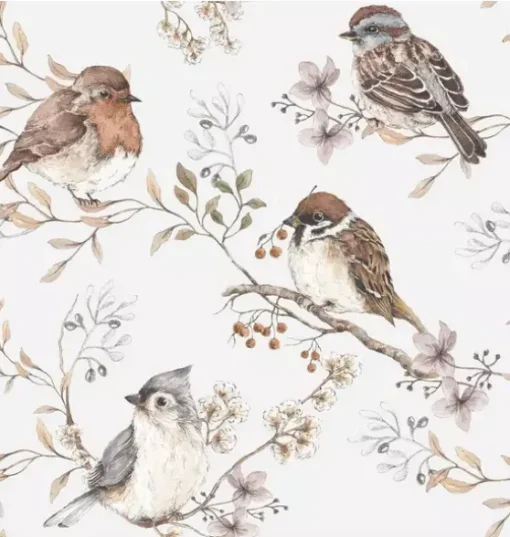 White/Gray Birds Wallpaper