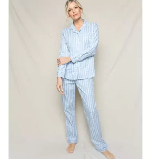 Women's Light Blue Gingham Pajama Set