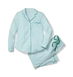 Women's Pajama Set in Emerald Ticking
