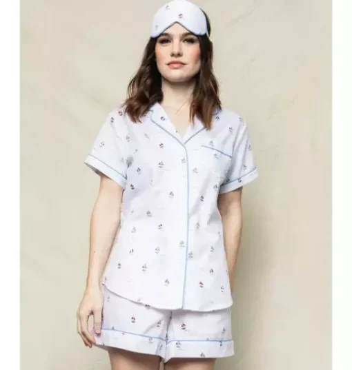Women's Short Pajama Set in Bateau