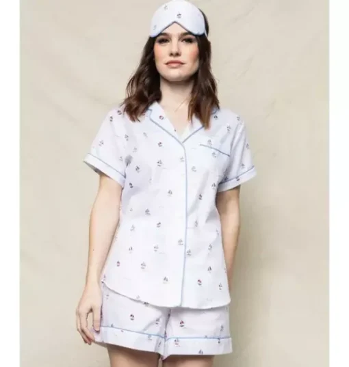 Women's Short Pajama Set in Bateau