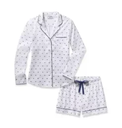 Women's Twill Long Sleeve Short Set in Buzzing Bees