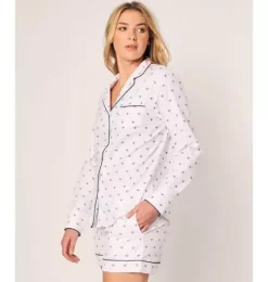 Women's Twill Long Sleeve Short Set in Buzzing Bees
