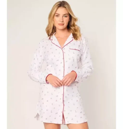 Women's Twill Nightshirt in Coastal Charms