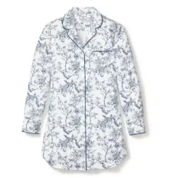 Women's Twill Nightshirt in Blue Timeless Toile