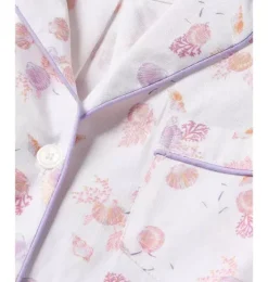 Women's Twill Pajama Set in Seashell Splendor