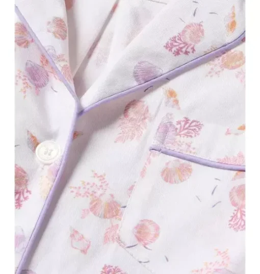 Women's Twill Pajama Set in Seashell Splendor