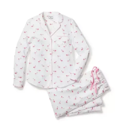 Women's Twill Pajama Set in Flamingos