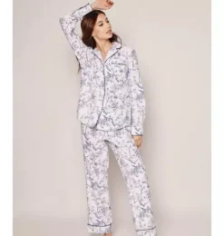 Women's Twill Pajama Set in Blue Timeless Toile