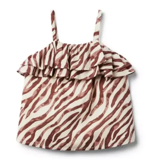 Zebra Ruffle Top