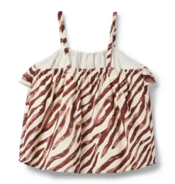 Zebra Ruffle Top