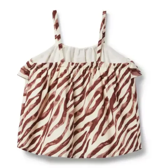 Zebra Ruffle Top