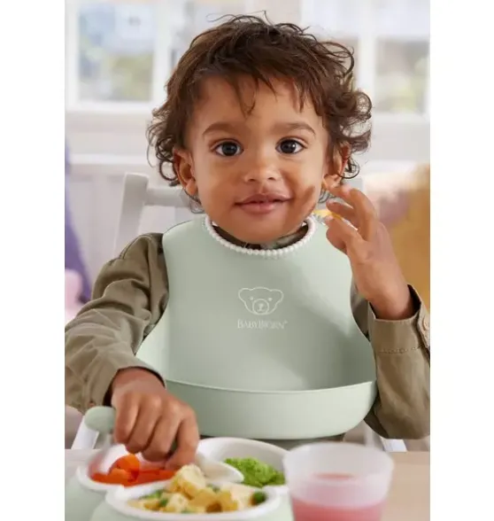 Baby Bib 2-Pack, Gray / Green