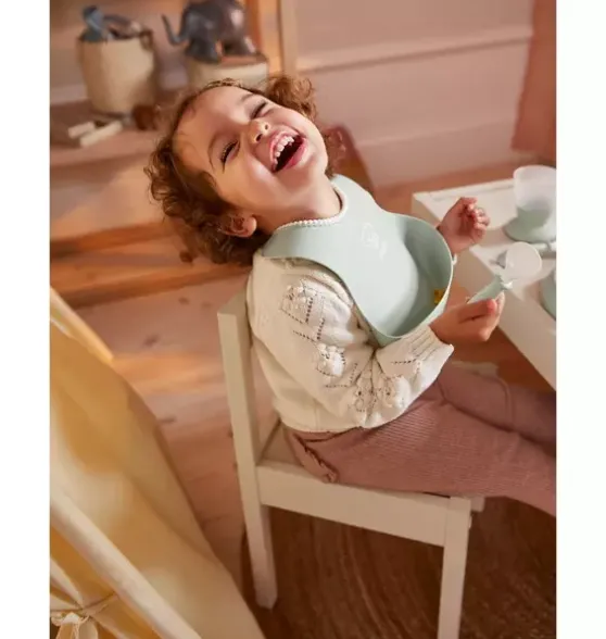 Baby Bib 2-Pack, Gray / Green