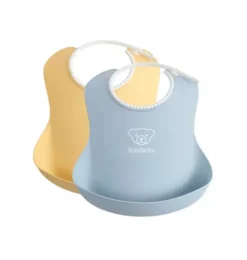 Baby Bib 2-Pack, Yellow / Blue