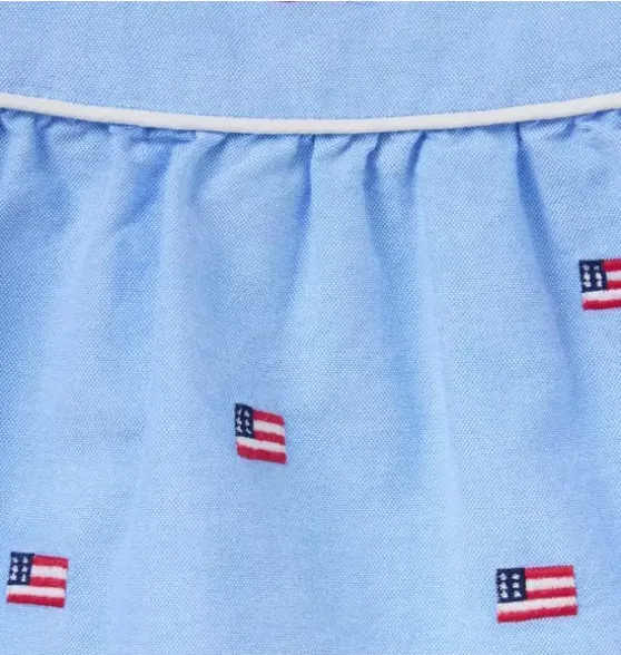 Baby Embroidered Flag Matching Set