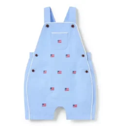 Baby Embroidered Flag Oxford Overall