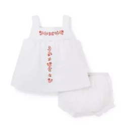 Baby Embroidered Floral Matching Set