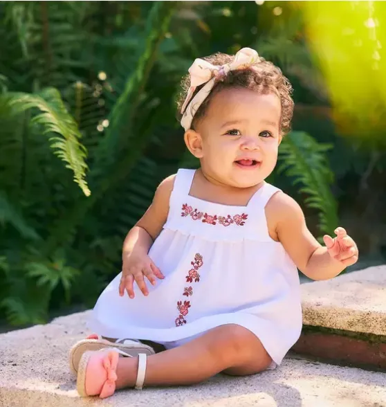 Baby Embroidered Floral Matching Set