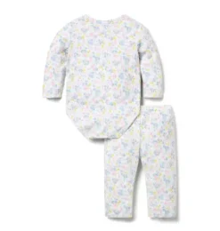 Baby Floral Pointelle Wrap Matching Set