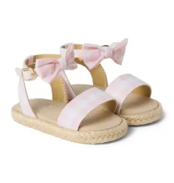 Baby Gingham Bow Espadrille Sandal