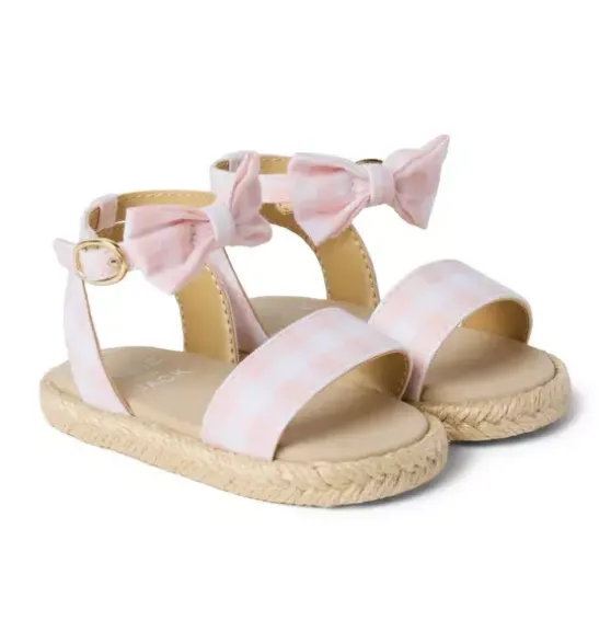 Baby Gingham Bow Espadrille Sandal