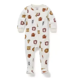 Baby Good Night Footed Pajama In Safari Friends