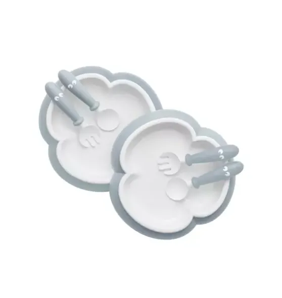 Baby Plate, Spoon & Fork, 2 Sets, Powder Blue