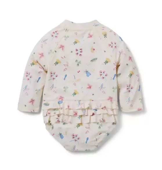Baby Recycled Bug Floral Rash Guard Swimsuit