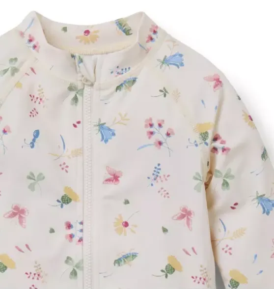 Baby Recycled Bug Floral Rash Guard Swimsuit