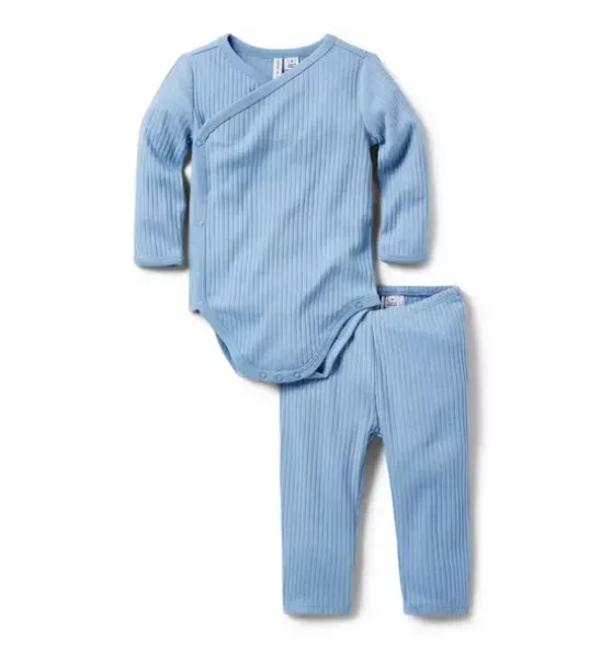 Baby Ribbed Wrap Matching Set