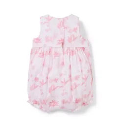 Baby Safari Toile Bow Romper