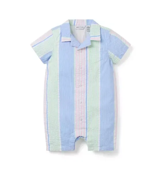 Baby Striped Seersucker Stripe Romper