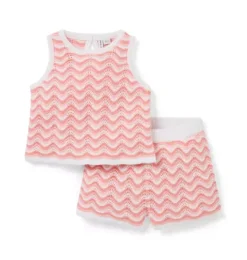 Baby Wavy Striped Crochet Matching Set