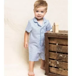 Baby's Twill Summer Romper in La Mer