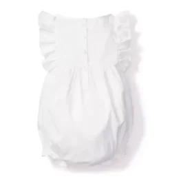 Baby's White Twill Ruffled Romper