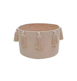 Basket New Tassels Rose