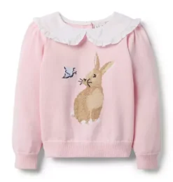 Bunny Ruffle Collar Sweater