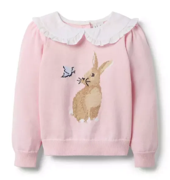 Bunny Ruffle Collar Sweater